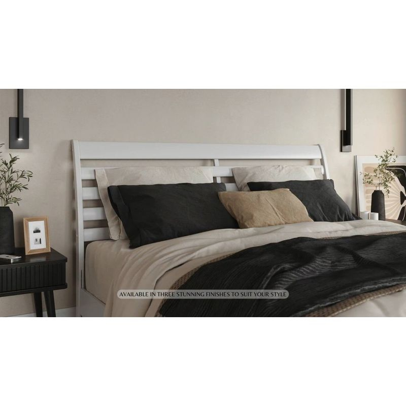 AFI Furnishings Savannah Full Solid Wood Headboard with Attachable Charger in White