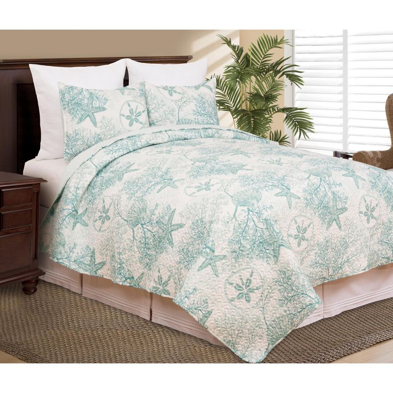 C&F Home Ocean Treasures Coastal Beach Theme Sea Life Full/Queen 3 Piece Quilt Set