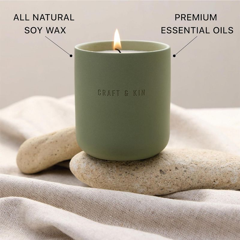 Craft & Kin Christmas Scented Candles White Birch & Cedar 10oz 40 Burning Hours