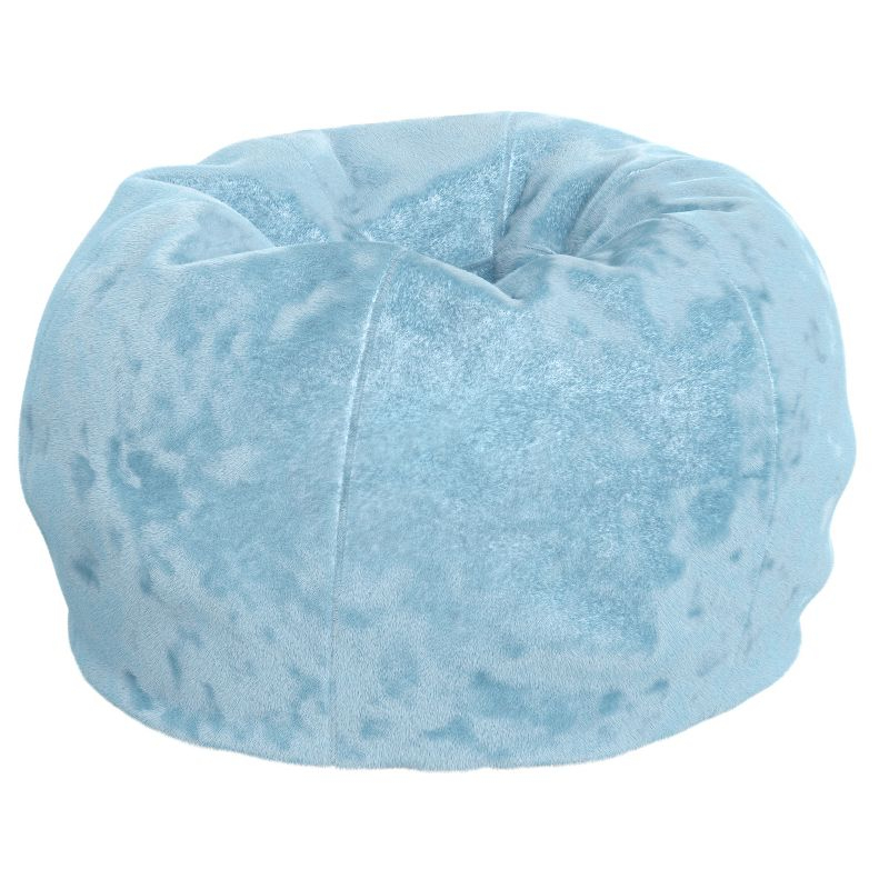 Flash Furniture Dillon Small Teal Furry Refillable Bean Bag Chair for Kids and Teens