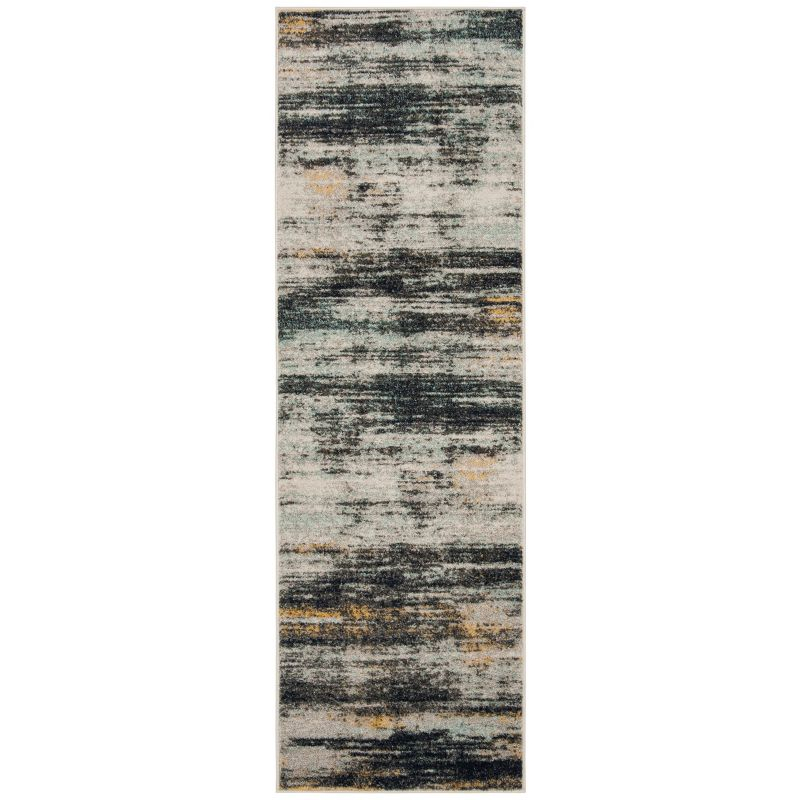 Adirondack ADR201 Power Loomed Runner Rug - Light Grey/Black - 2'6"x8' - Safavieh.