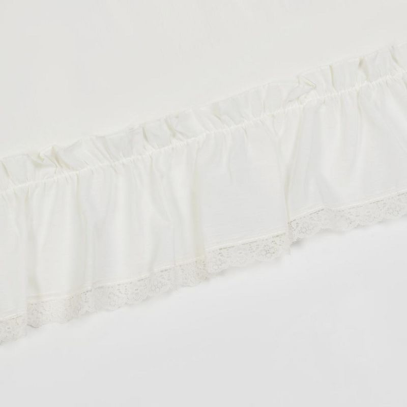 Ellis Curtain Madelyn Ruffled Victorian 1.5" Rod Pocket Valances for Windows 60" x 16" Natural