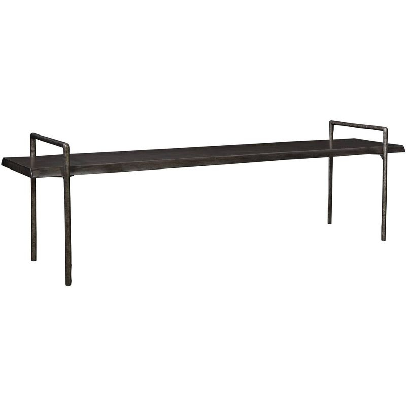 Uttermost Chandos 76" Wide Tarnished Silver and Dark Gray Bench