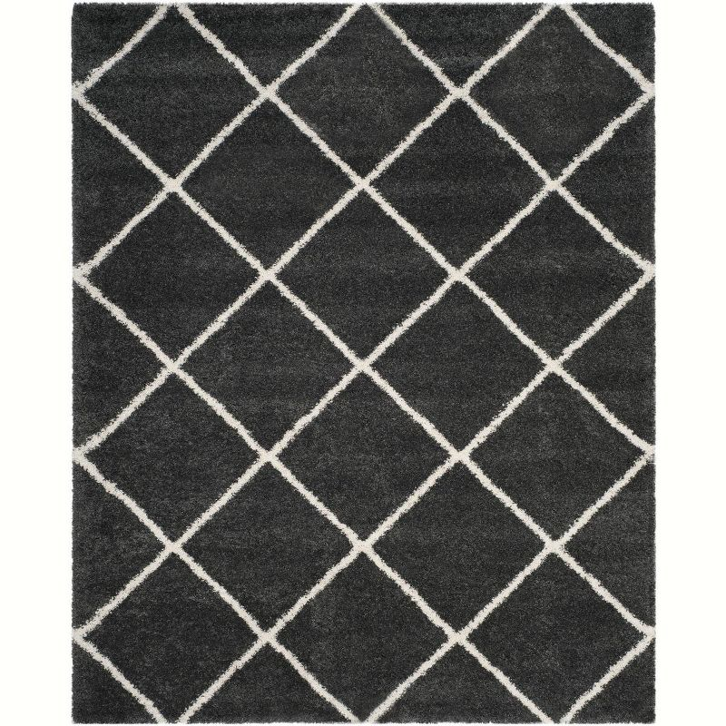 Hudson Shag SGH281 Power Loomed Indoor Area Rug - Dark Grey/Ivory - 8'x10' - Safavieh