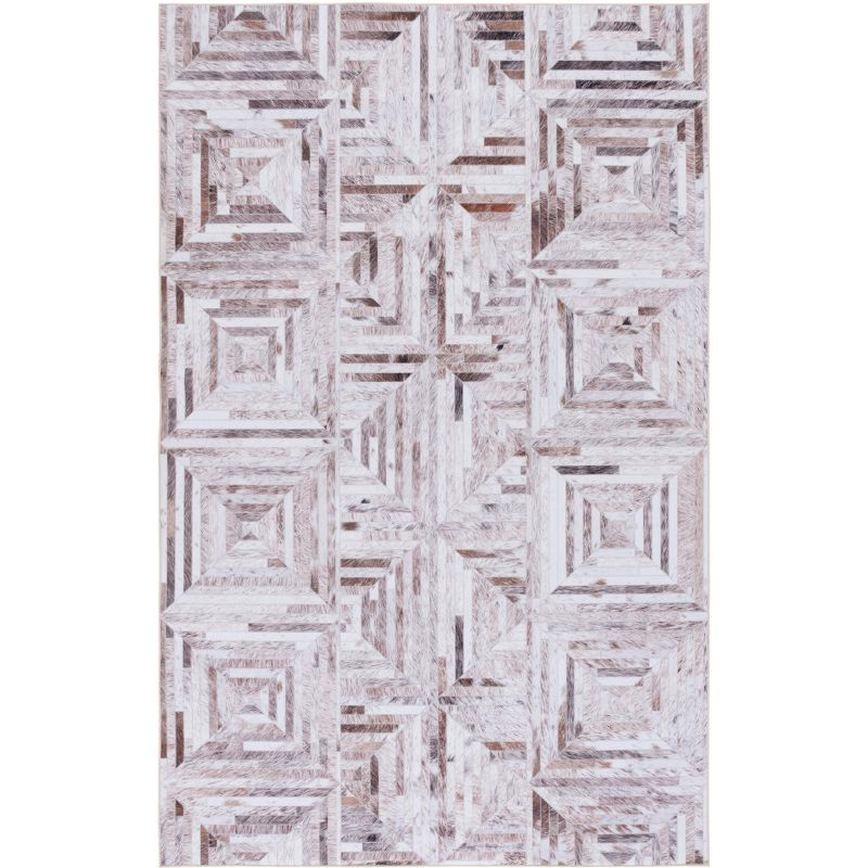 Faux Hide FAH549 Power Loomed Machine Washable Area Rug - Beige/Brown - 8'x10' - Safavieh.