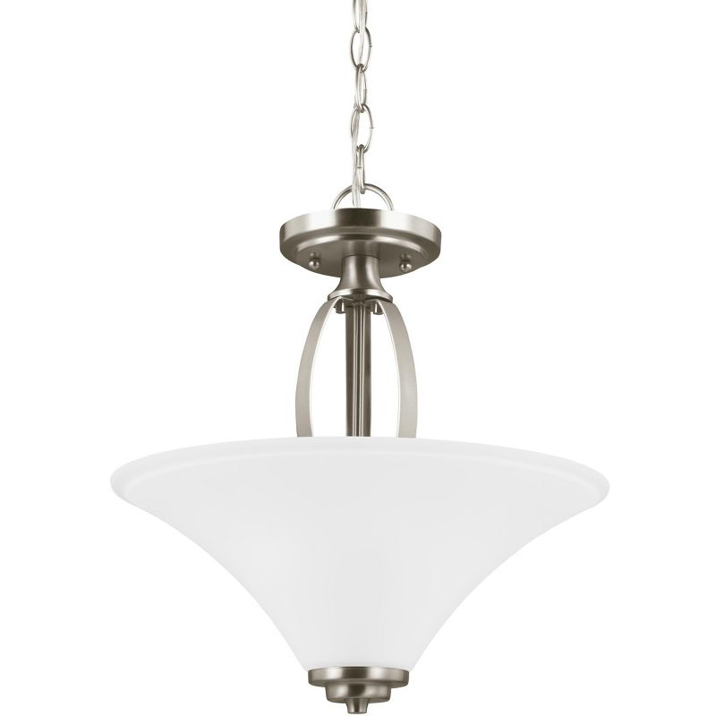 Two Light Semi-Flush Convertible Pendant