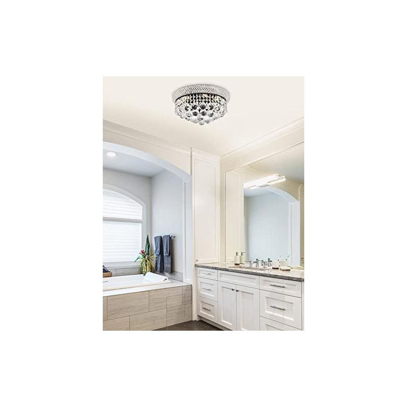 Elegant Lighting Primo 6 light Chrome Flush Mount Clear Royal Cut Crystal