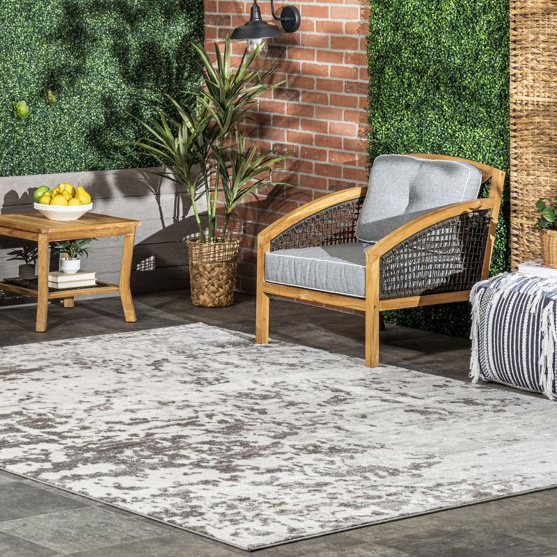 Nuloom Meaghan Abstract 3x5 Accent Indoor Area Rug for Living Room Bedroom Dining Room Entryway Kitchen, Grey/Ivory