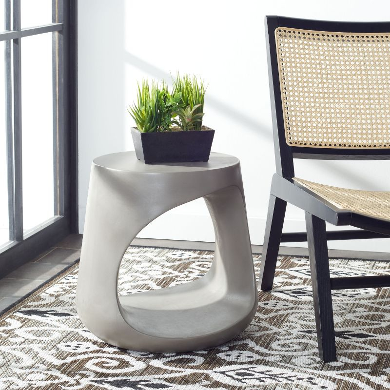 Vikki Concrete Accent Stool - Indoor/Outdoor - VNN1040 - Gray - Safavieh