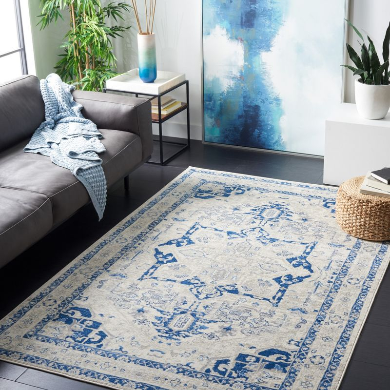 Brentwood BNT852 Power Loomed Indoor Area Rug - Beige/Blue - 5'3"x7'6" - Safavieh