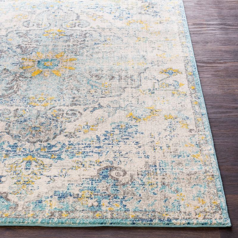 Livabliss 3'11"x5'7" Abby Traditional Rugs Cream/Charcoal: Medium Pile, Stain & Fade-Resistant, Indoor Use