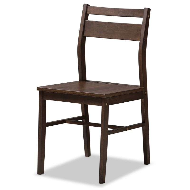 5pc Lovy Modern and Contemporary Walnut Finished Dining Set Dark Brown - Baxton Studio