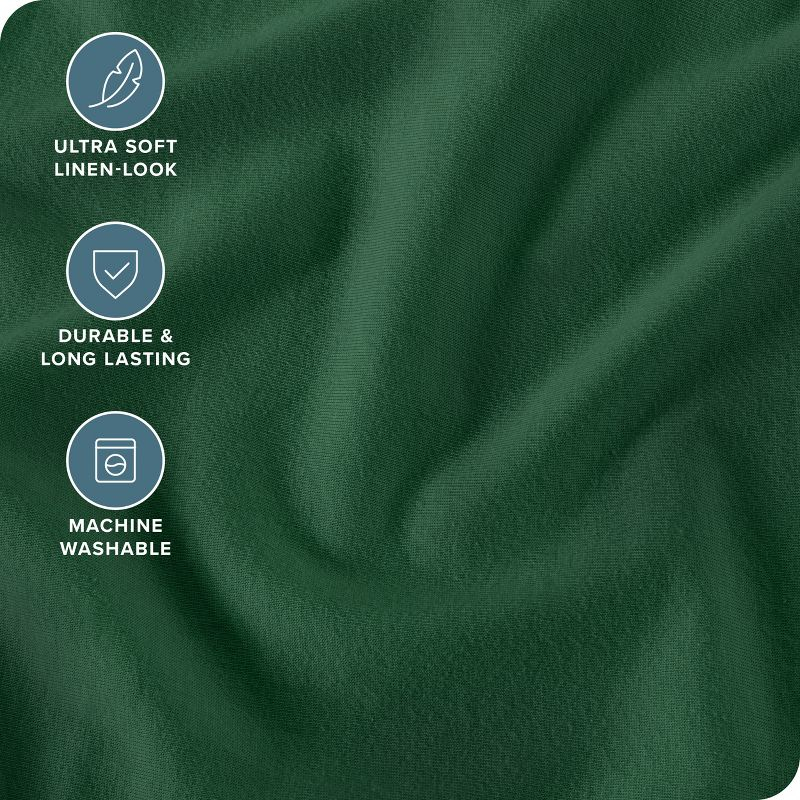 Twin/Twin XL Forest Green Organic Cotton Jersey Duvet Cover Set by Bare Home