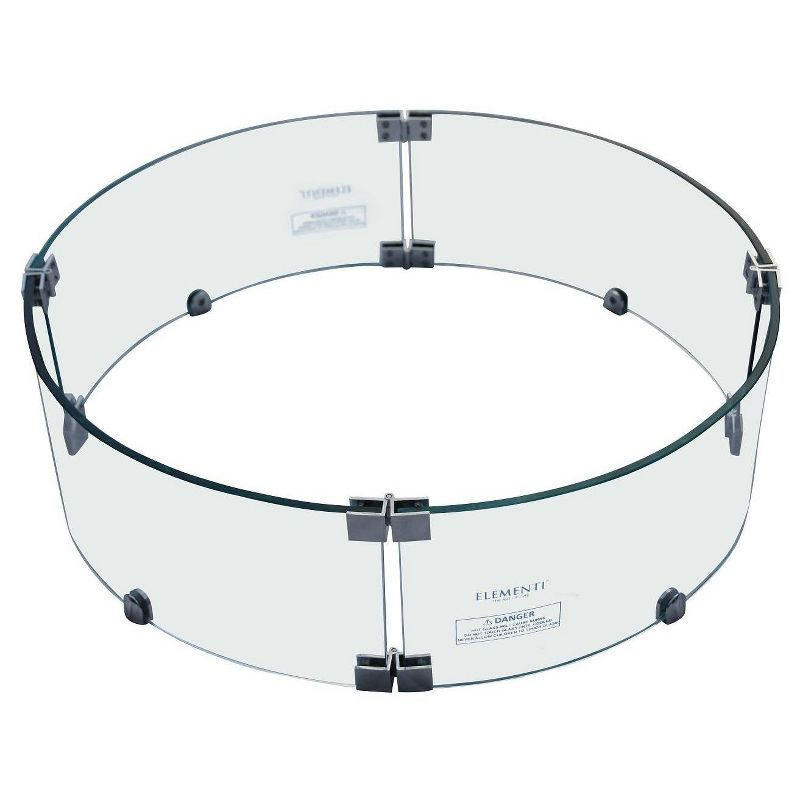 Columbia Round Tempered Glass Wind Screen - Elementi: 25" Diameter Steel Frame, Draft Protection
