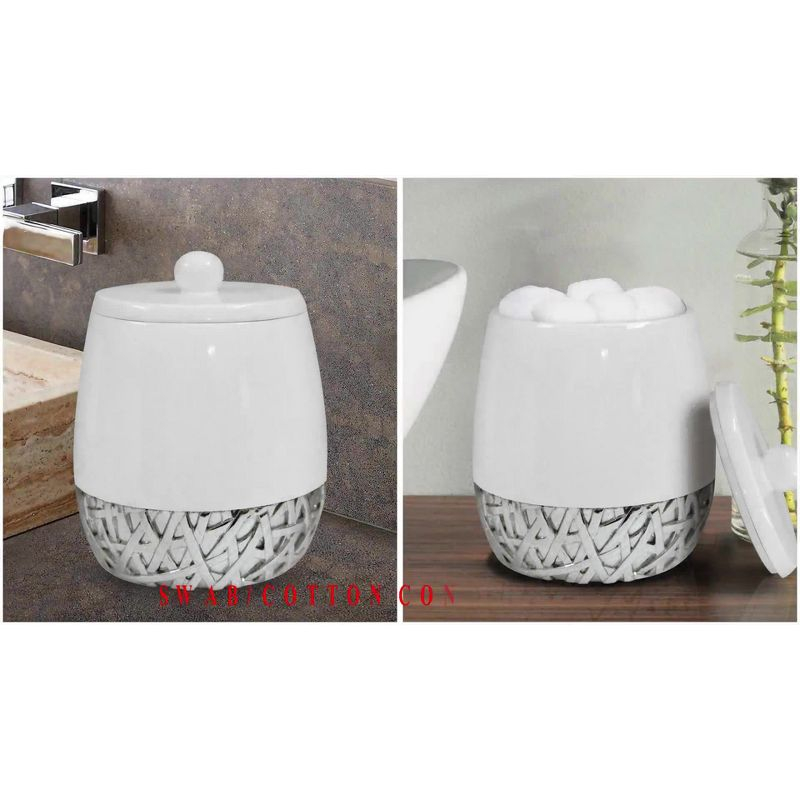 Nu Steel Vanity Storage Tank Top Tray Organizer for Makeup Brushes White