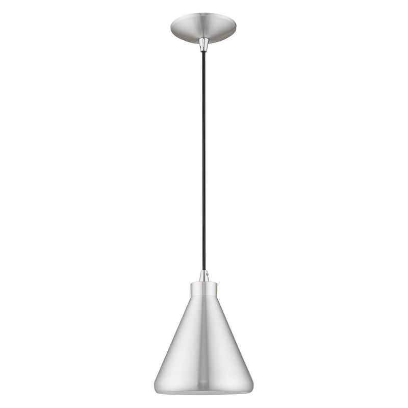 Livex Lighting Metal Shade 1 - Light Chandelier in  Brushed Aluminum