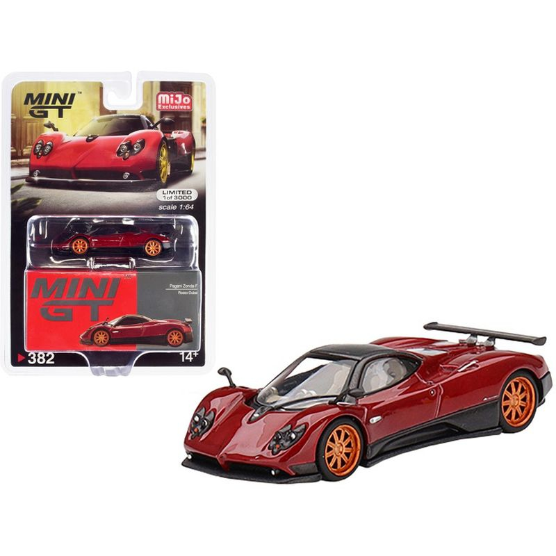 Pagani Zonda F Rosso Dubai Red Metallic with Black Top Limited Ed to 3000 pcs 1/64 Diecast Model Car by Mini GT