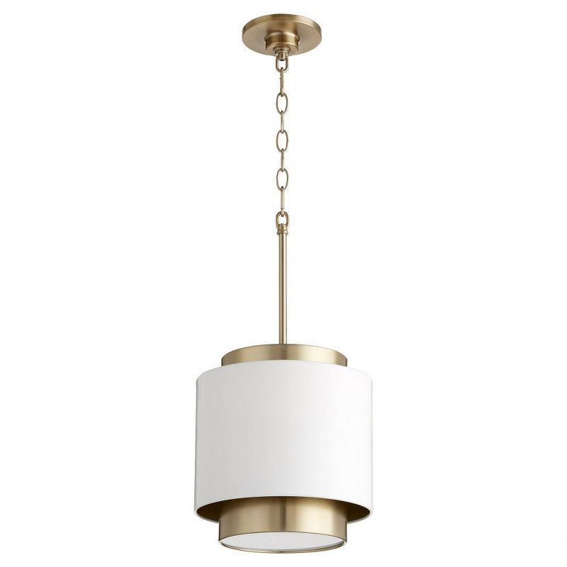 Quorum Lighting 1 - Light Pendant in  Studio White/Aged Brass