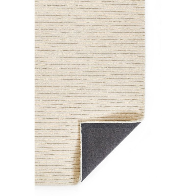 Momeni 2'x4' Asher Solid Handloomed Area Rug White: Wool, Medium Pile, Handmade, Indoor, Accent Rug