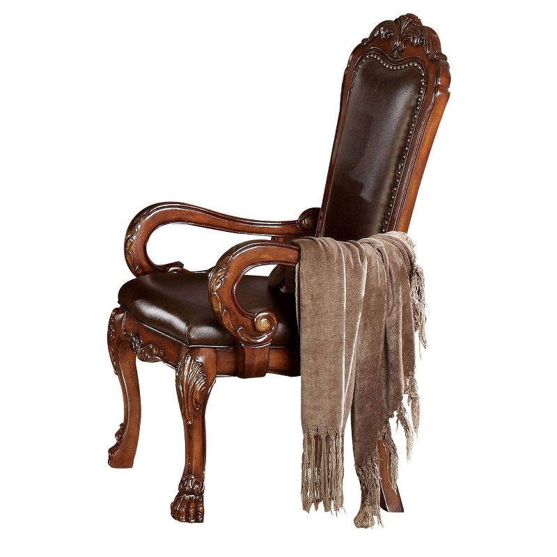 Acme Furniture Dresden Dining Chairs Brown Synthetic Leather/Cherry Oak Finish