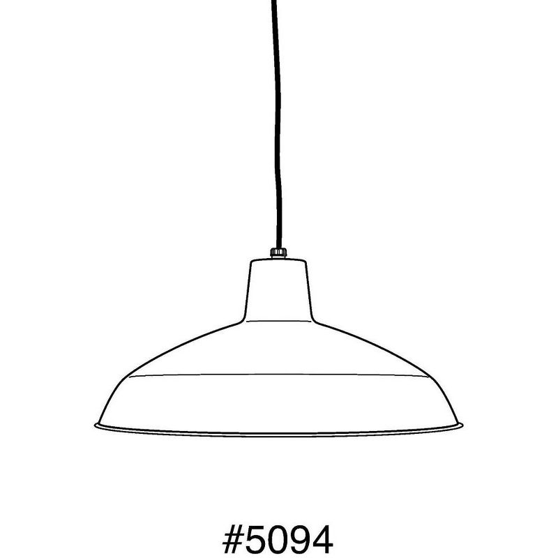Progress Lighting, Sanabria, 1-Light, Pendant, Matte Black, Spun Metal Shade