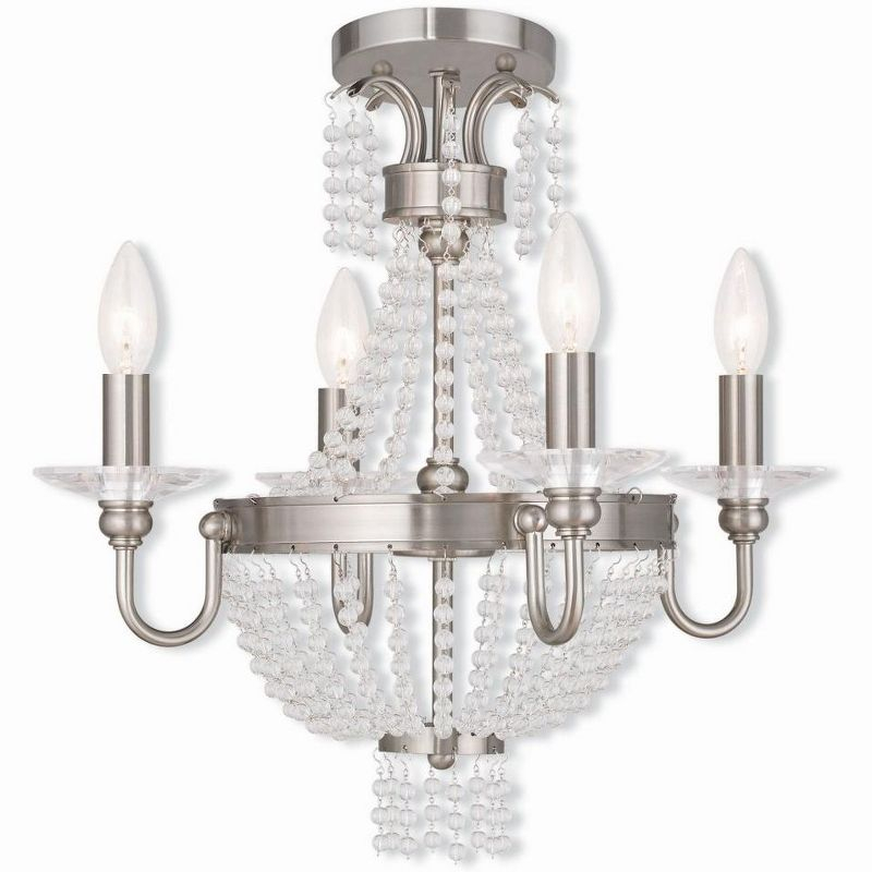 Livex Lighting Valentina 4 - Light Chandelier in  Brushed Nickel