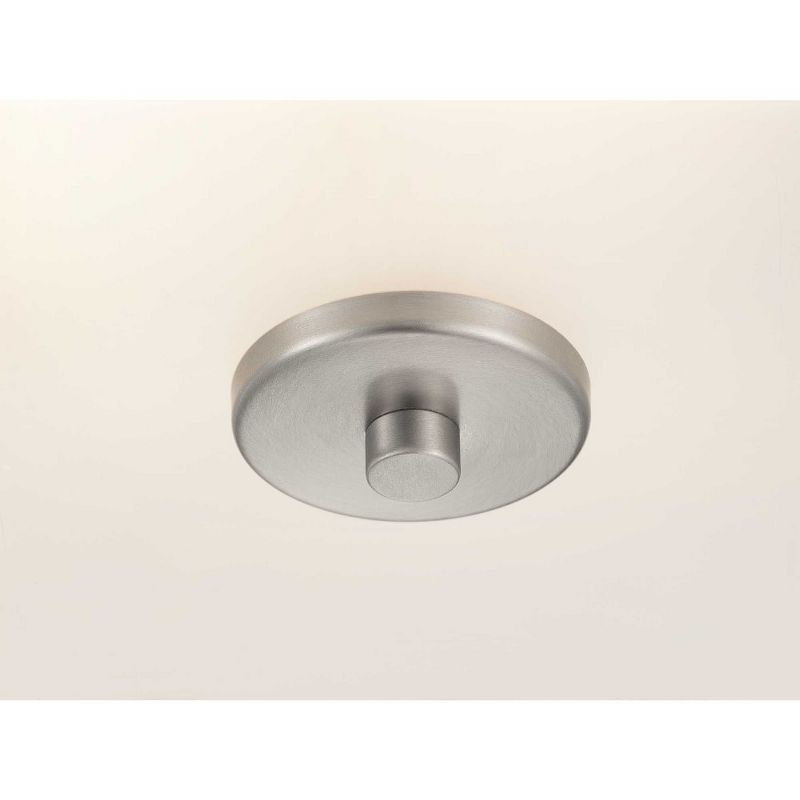 Progress Lighting, Inspire Collection, 2-Light Semi-Flush, Brushed Nickel, Etched Glass with Summer Linen Shade