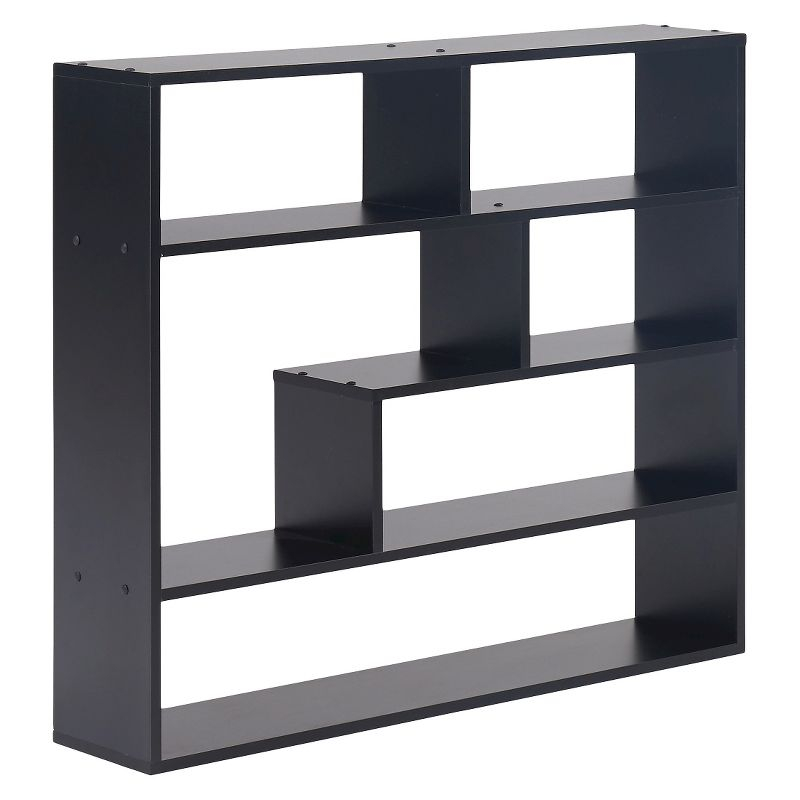 37" x 31.5" Rectangular Shelf Unit Black - Danya B.: Modern Storage, Floating Design, MDF Composite