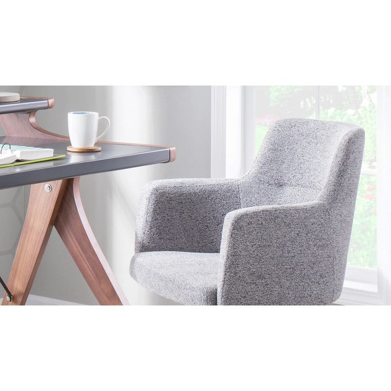 Set of 2 Andrew Contemporary Dining Accent Chairs Gray - LumiSource: Upholstered, Metal Legs, Padded Armrests