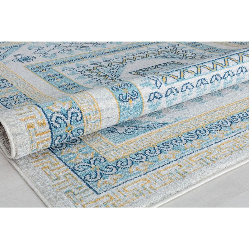 Rugs America Harper HY40G Morning Glory Abstract Vintage Gray Area Rug for Dining Room Rug Neutral Rug Living Room Rug Kitchen, 2'6" x 8'
