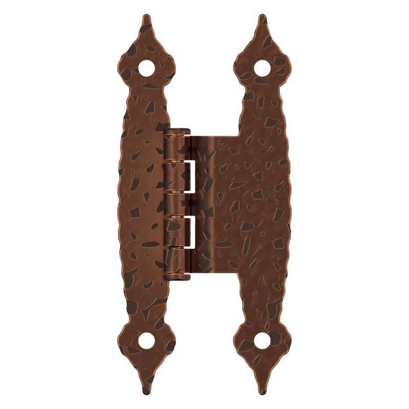 Amerock 3/8in (10mm) Offset Non-Self Closing Face Mount Antique Copper Cabinet Hinge - 1 Pair