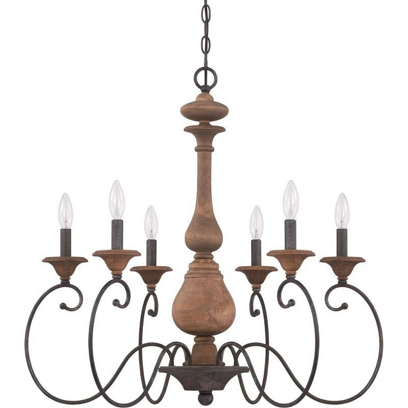 Quoizel Lighting Auburn 6 - Light Chandelier in  Rustic Black