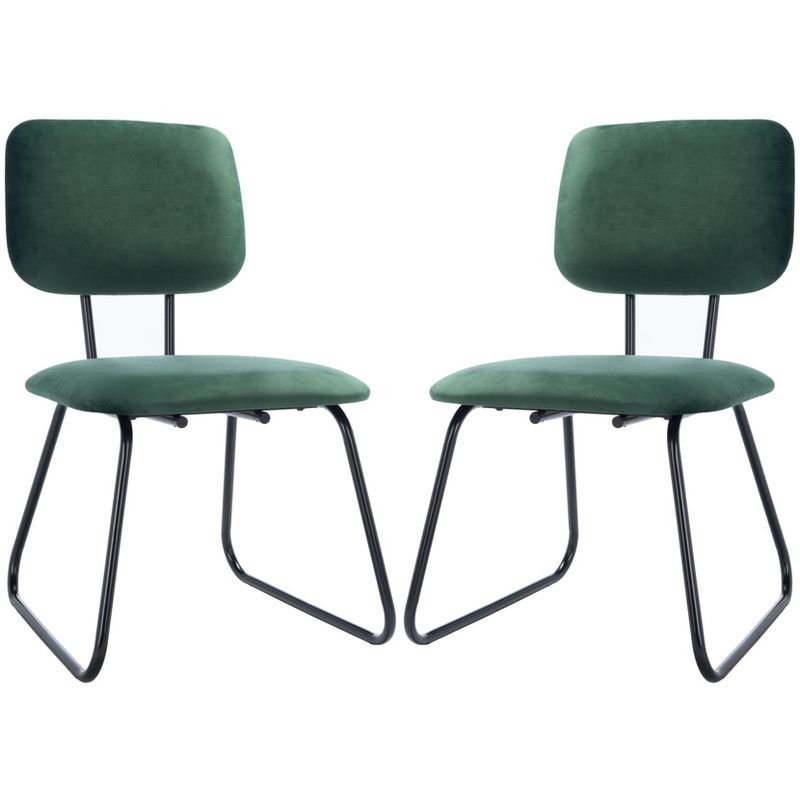 Chavelle Side Chair - ACH6205 - Set of 2 - Malachite Green/Black - Safavieh