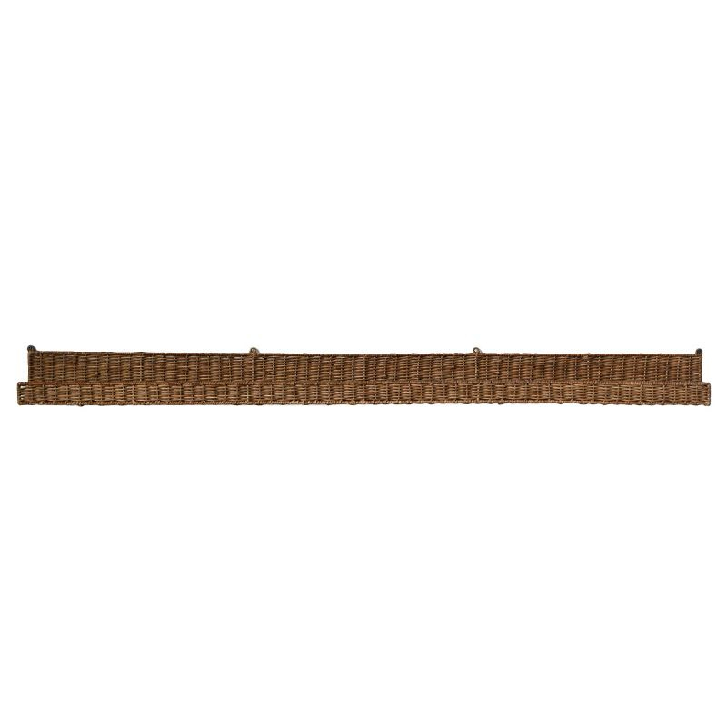 Storied Home Handwoven Rattan Wall Shelf