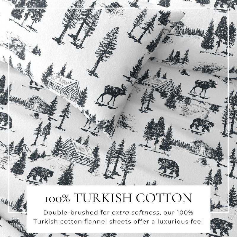 FreshFolds 100% Cotton Lodge Printed Flannel Sheet Set
