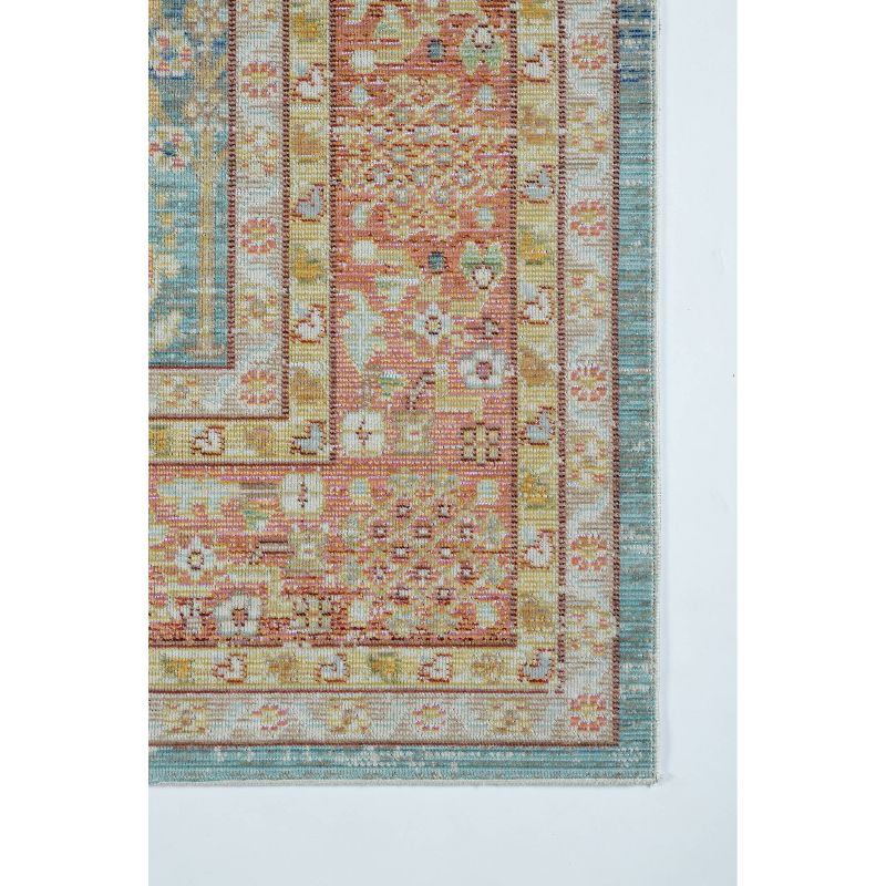 Momeni 5'3"x7'3" Isabella Arely Machine Loomed Area Rug Blue: Classic Medallion Pattern, Low Pile, Indoor Use