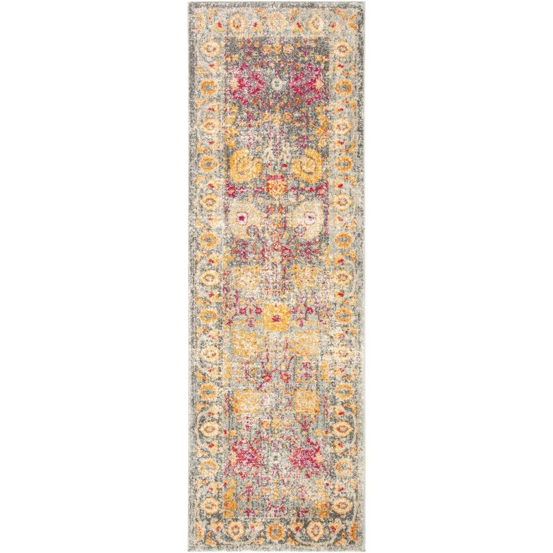 Granada GRA350 Power Loomed Indoor Runner - Light Grey/Multi - 2'2"x7' - Safavieh