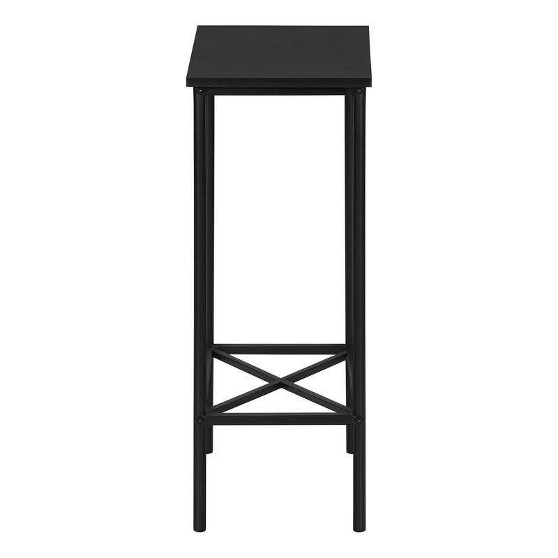 Monarch Specialties Accent Table Side End Narrow Small 2 Tier Living Room Bedroom Metal Laminate Black Contemporary Modern