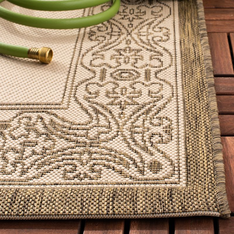 Courtyard CY2099 Power Loomed Indoor/Outdoor Area Rug - Natural/Brown - 6'7"x6'7" - Safavieh.
