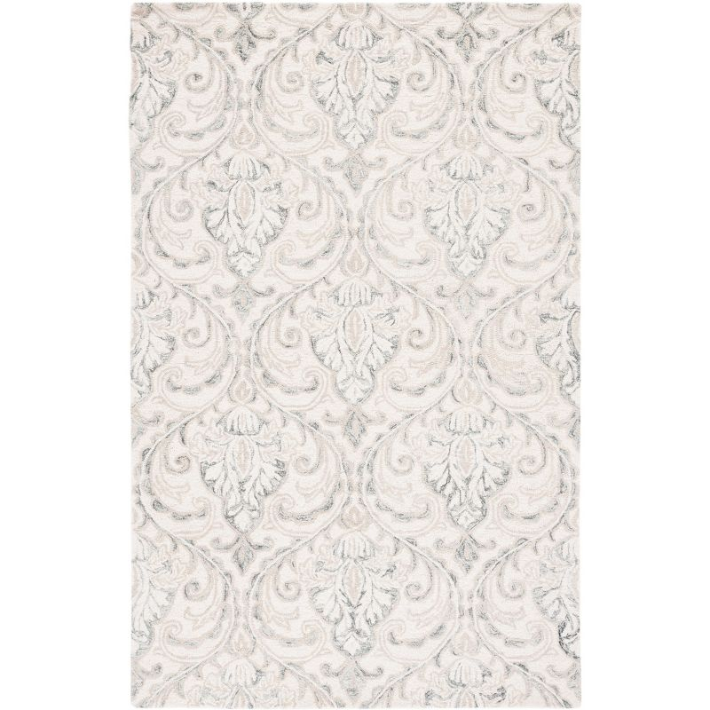 Micro-Loop MLP532 Hand Tufted Indoor Area Rug - Ivory/Grey - 5'x8' - Safavieh