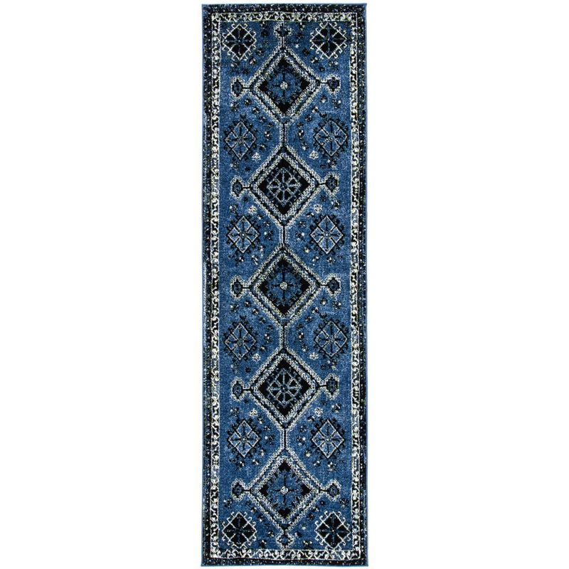 Vintage Hamadan VTH293 Power Loomed Indoor Runner Rug - Blue/Black - 2'3"x8' - Safavieh