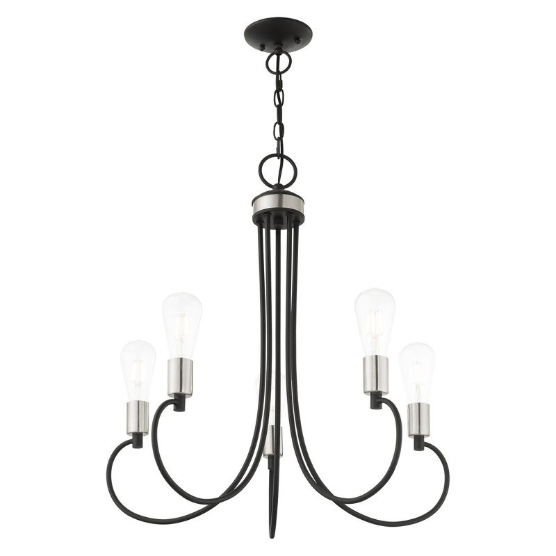 Livex Lighting Bari 5 - Light Chandelier in  Black