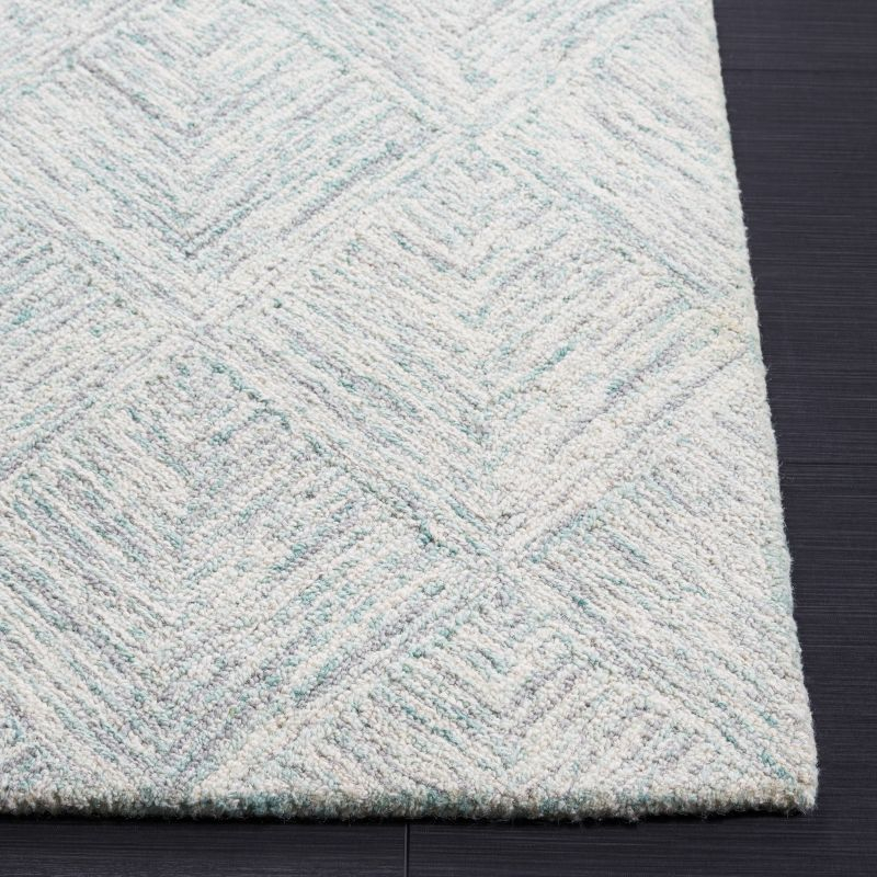 Abstract ABT428 Handmade Indoor Accent Rug - Grey/Turquoise - 3'x5' - Safavieh