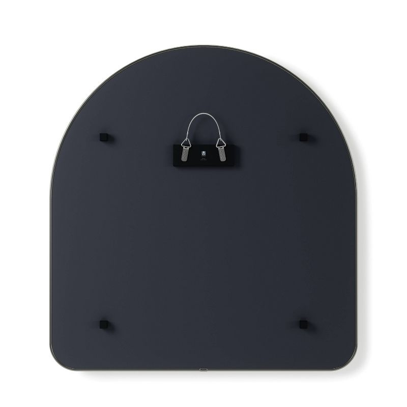 34" x 36" Hubba Arched Mirror Metallic Titanium - Umbra: Modern Oval Wall Mount, No Assembly, Steel Frame