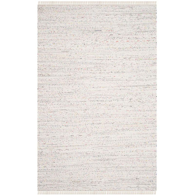Rag Rug RAR121 Hand Woven Indoor Area Rug - 6'x9' - Ivory/Multi - Safavieh