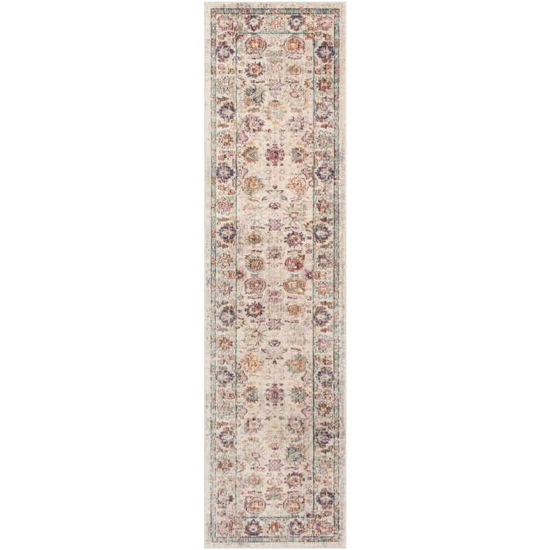 Illusion ILL710 Power Loomed Runner Rug - Cream/Purple - 2'3"x8' - Safavieh