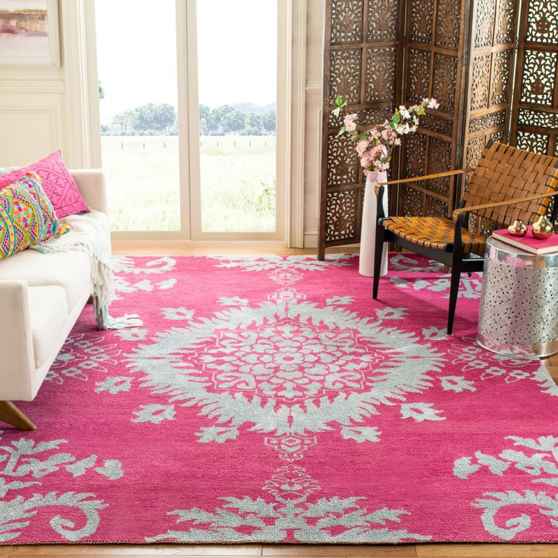 Stone Wash STW235 Hand Knotted Area Rug - Fuchsia - 8'x10' - Safavieh.