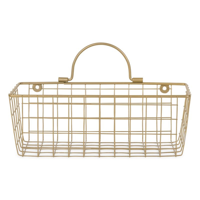 Small Gold Wire Wall Basket Set/2