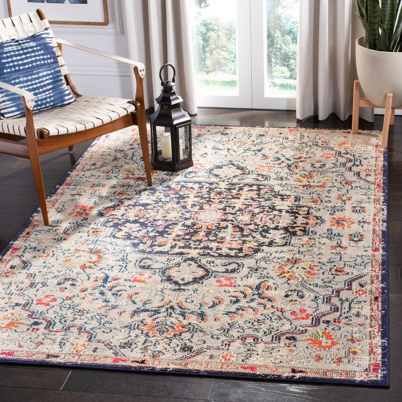 Madison MAD447 Power Loomed Indoor Area Rug - Beige/Black - 4'x6' - Safavieh