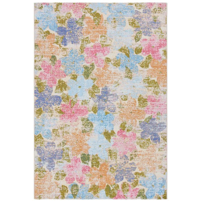 Summer SMR410 Power Loomed Indoor and Outdoor Area Rug - Blue/Pink - 5'3"x7'6" - Safavieh.